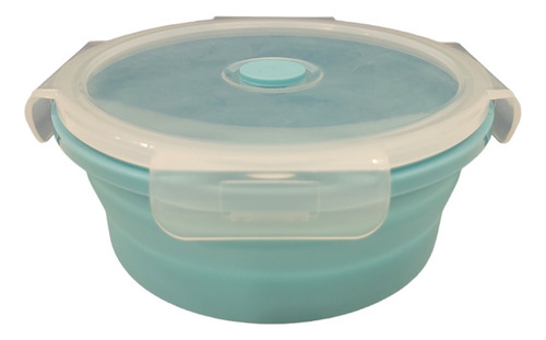 Lunchera Taper Hermético Vianda Silicona Plegable - Sheshu Color Turquesa
