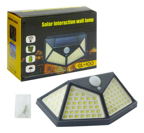 Foco Lampara Exterior Farol Solar Foco 100 Led Sensor Mov