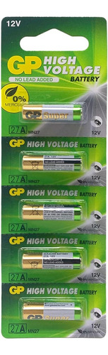  Batería Pila Gp  Alto Voltaje 12v. Modelo 27a  5 Unidades