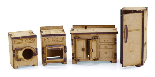 Casita De Muñeca + 36 Muebles Casa Granero Fibrofacil Lolita