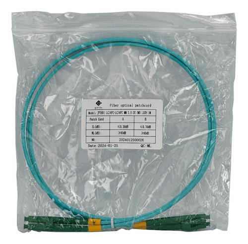 1mt Lc/apc-lc/apc Om3 Multimodo Mm Duplex Jumper Fibra Lszh