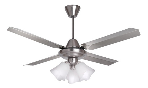 Imagen 3 de 10 de Ventilador De Techo Con Luz 3 Luces Acero Inox Axel Potencia