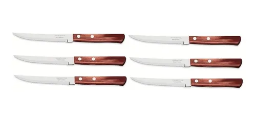 comprar Jogo De Facas Serra Inox Cabo Madeira Polywood 6 Peças