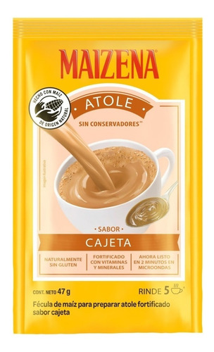 Fécula De Maíz Maizena Sabor A Cajeta Preparar Atole 45g