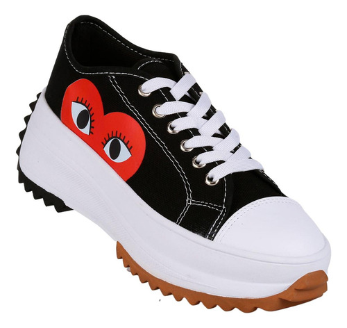 Tenis Mujer Casual Plataforma Negro Stfashion 23503806