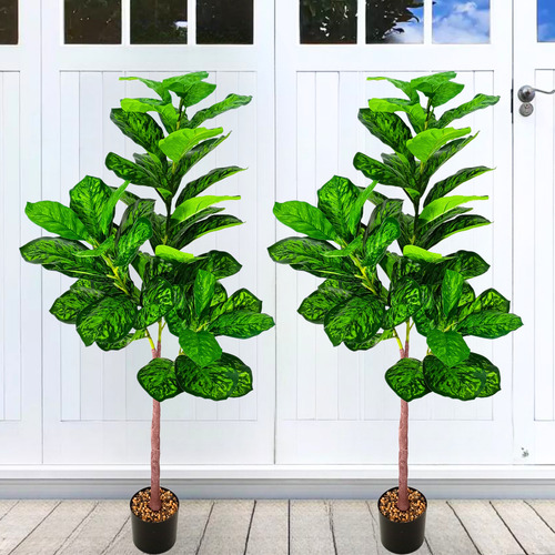 Planta Artificial Grande 130cm Ficus Decoracion Interior Ext Color Verde Claro