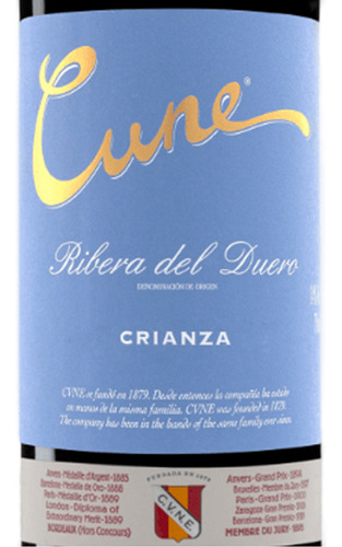 Pack De 6 Vino Tinto Cune Crianza Ribera Del Duero 750 Ml
