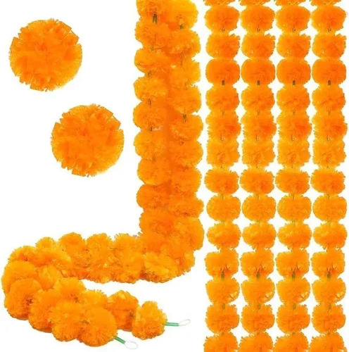 Np 5 Tiras De Flores De Caléndula Artificiales De 1,4 M
