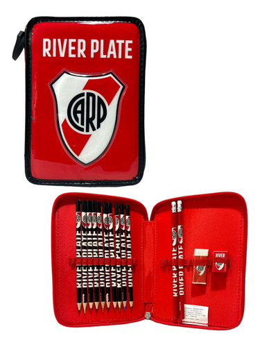 Cartuchera River Plate Set Escolar + Utiles Calidad Única ++