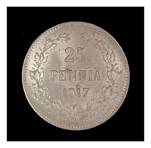 Finlandia 25 Pennia 1917 S Sc Plata Km 6