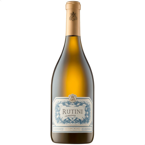Vino blanco Chardonnay Rutini 2021 bodega La Rural 750 ml pack x 6 u en estuche de cartón