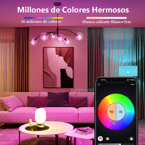 Rocket House RAINBOW-KIT 4 Focos Led Wifi Con Control Remoto Inteligente Rgb Alexa