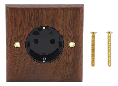 Enchufe De Pared Black Walnut Eu Standard Retro Electric Pow