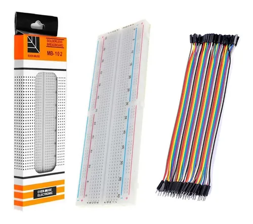comprar Kit Protoboard 840 Puntos+ 40 Jumpers 20cm Finos Arduino