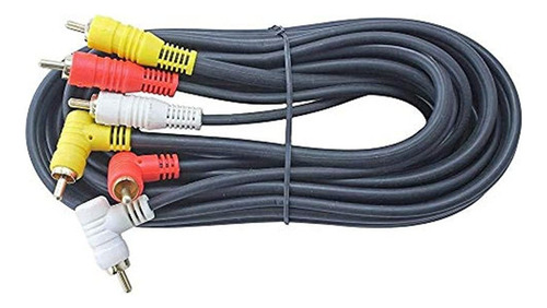 Cable De Video Y Audio Estereo Triple Rca: Angulo Recto A