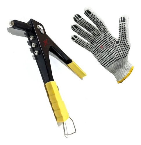 Remachadora Pop Puntas Intercambiables Herramienta + Guantes