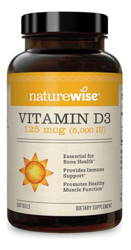 Suplemento Naturewise Vitamina D3 5000 iu En Aceite De Oliva