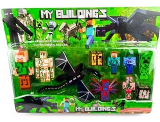 Kit 10 Bonecos Brinquedo Minecraft Ender Dragon Promoção