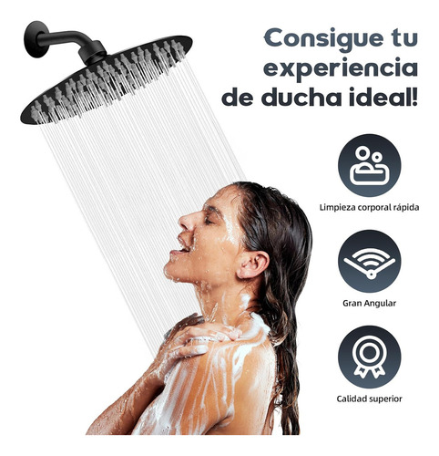 Ducha De Lluvia 8'' Acero Inoxidable Con Filtro Y Boquilla