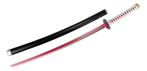 Espada decorativa Katana con forma ovalada, hoja rosa, 100 cm