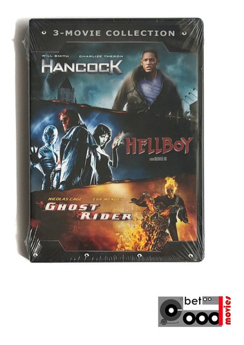 3- Movie Collection: Hancock, Hellboy, Ghost Rider / Nueva 