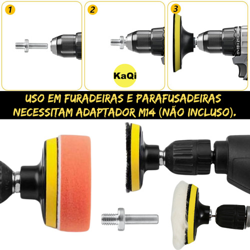 5 Discos 4 Pol 100mm Suporte Politriz Furadeira Lixa M14 Pro