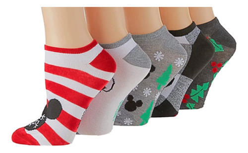 Calcetines Tobilleras Mujer Disney Mickey Mouse Navidad 5par