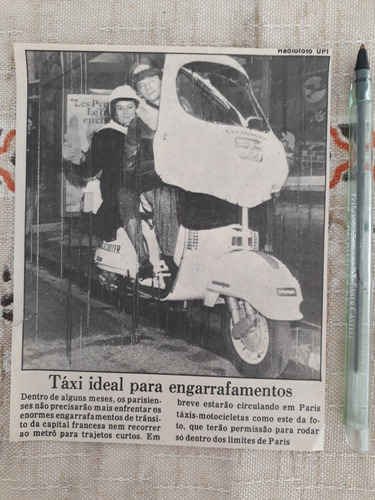 Recorte Jornal Matéria Scooter Vespa Táxi Motocicleta 