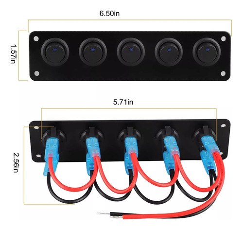 Panel 5 Switch Interruptores On Off Accesorios Vehículos