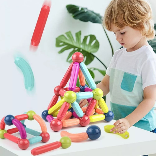 Juego Educativo Para Niños Toy Magnets Blocks, 69 Piezas