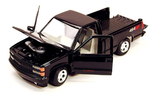 Chevrolet 1500 Pick Up Ss454 Negra Escala 1:24 Motor Max