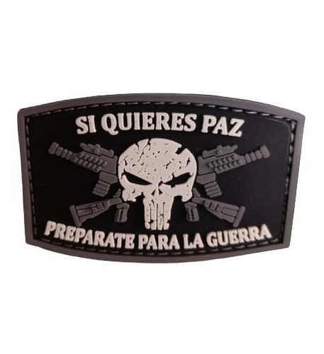 Insignia De Pvc Punisher Si Quieres Paz Preparate 