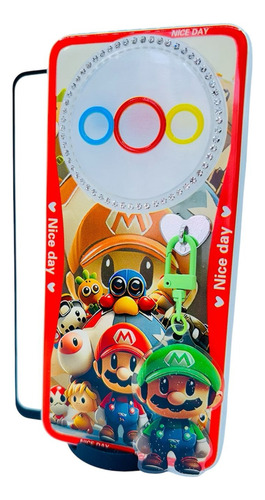Funda + Mica Cristal Para Xiaomi Redmi A3 / Redmi A3x Naranja Oscuro Animada