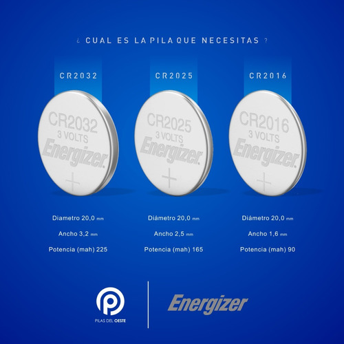 Imagen 2 de 9 de Cr 2032 Energizer Pila Boton 2032 Pack X 5