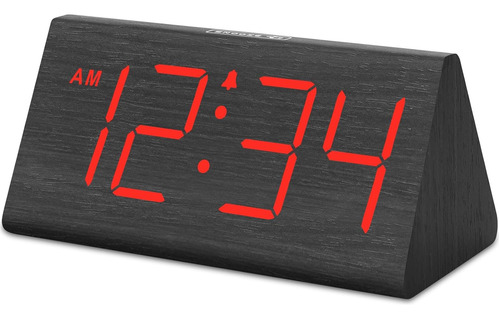Reloj Despertador Digital De Madera Para Dormitorio