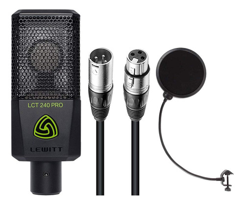 Microfono Condensador (negro Cable Xlr-xlr 20 Pie Filtro Pop