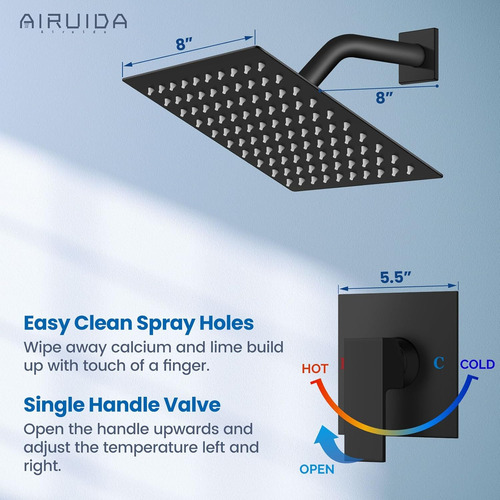 Airuida Grifo De Ducha Sistema De Ducha De Lluvia De Baño