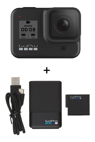 Gopro Hero 8 Black + Cargador Dual Y Batería Adicional