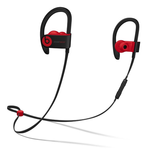 Fone de ouvido in-ear gamer sem fio Apple Beats Powerbeats³ preto e vermelho com luz LED