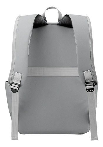 Mochila Saída Cabo Usb Escolar Faculdade Notebook Moderna Cor Cinza Desenho do tecido Liso