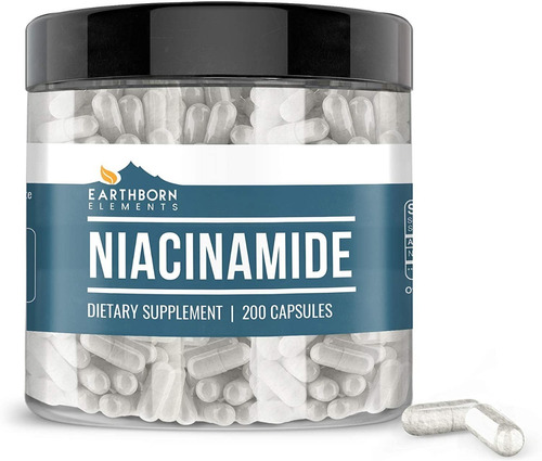 Niacinamida Premium 100% - Vitamina B3 - 200 Caps Eg Nn15