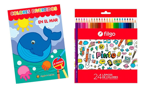 Libro Colores Divertidos ¡ A Pintar ! + Lápices De Colores