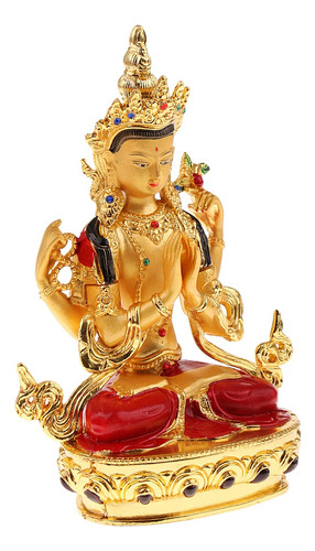 Avalokitesvara Estátua De Buda Tibetano Pequeno Dourado