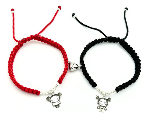 Pulsera Parejas Plata Pucca Y Garu Amor Sw925