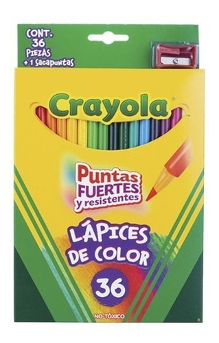 Lápices De Colores Crayola Caja C/36 + Sacapuntas De Regalo