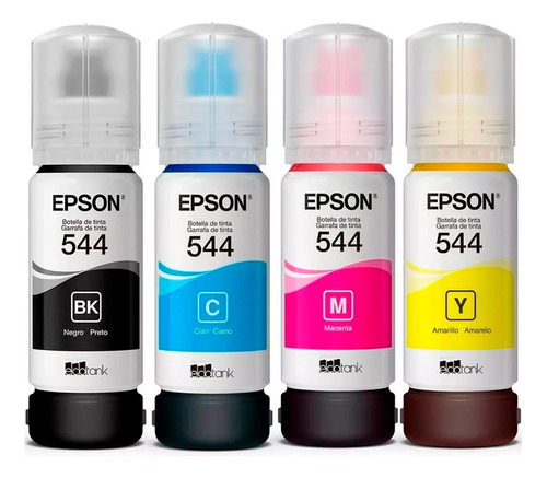 Kit 4 Tintas Epson T544 Ecotank Original L1110 L3110 L3150