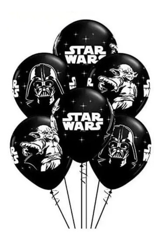 Star Wars 6 Globos Para Cotillón Cumpleaños 