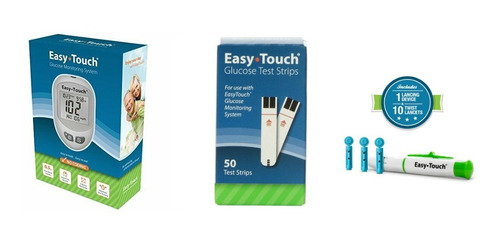 Imagen 1 de 1 de Glucometro Digital Easy Touch + 50 Tiras + 10 Lancetas 