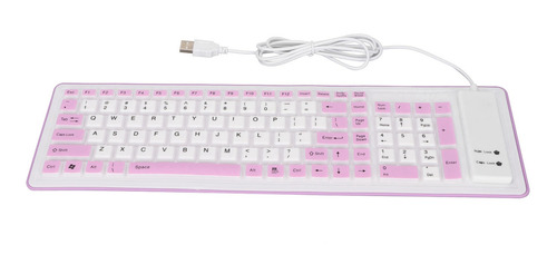 Teclado De Silicona Plegable De 103 Teclas Con Cable Usb De