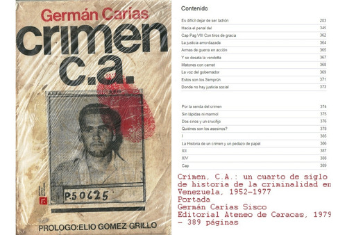 Libro Crimen Ca La Criminalidad En Venezuela German Carias